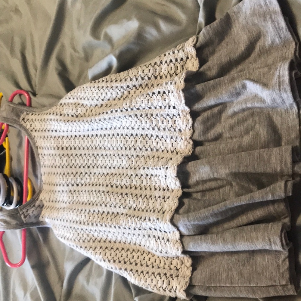 Gray and lace tank top